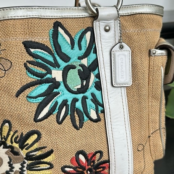 Coach Rare Vintage 2005 Straw Bumble Bee Bag - Picture 7 of 15